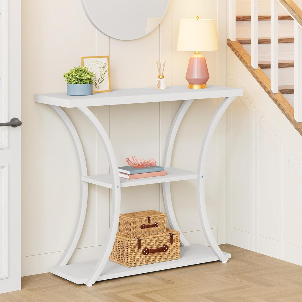 Hoctieon 3 Tier Console Table with Open Wood Shelves, Decorative Entryway Tab...