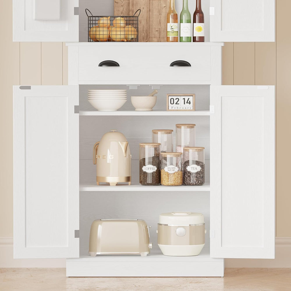 IRONCK Kitchen Pantry Storage Cabinet 72.6" H x 24" W, White | Free...