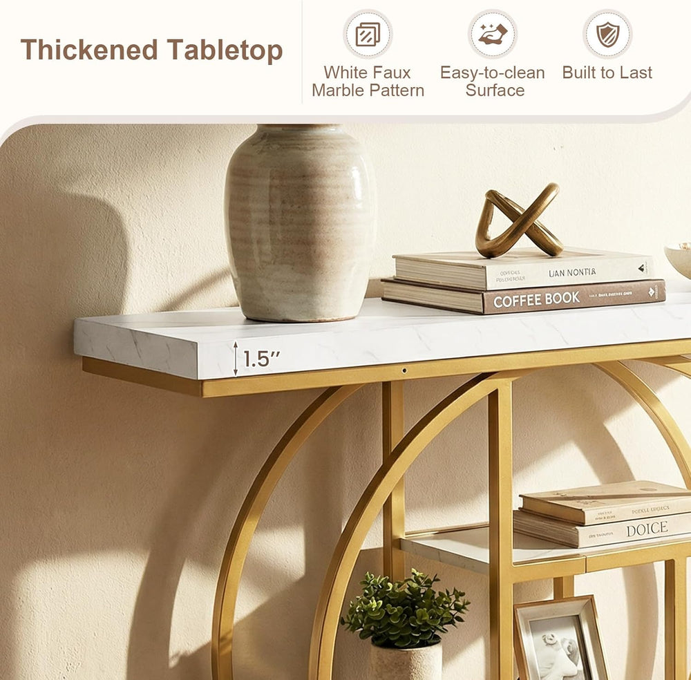 GIANTEX 41" Narrow Console Table, 4-Tier Modern Entryway Table | Behind ...