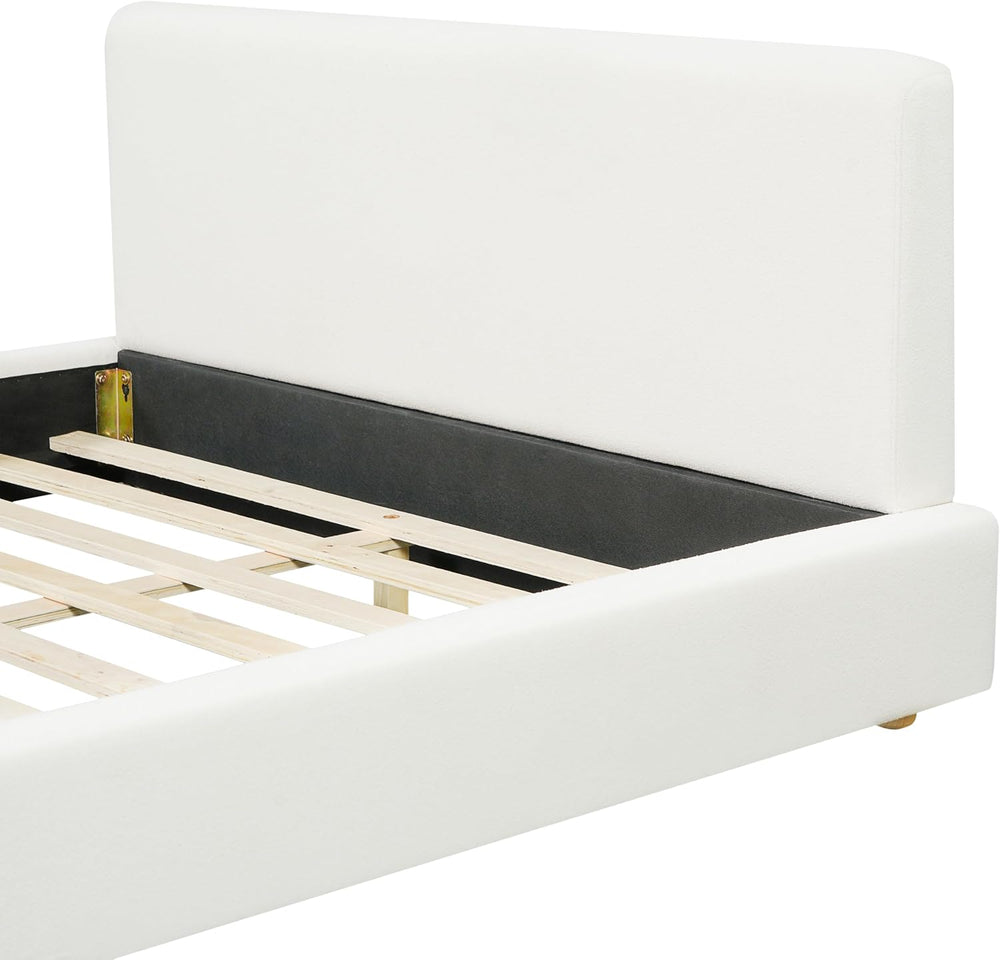 Merax Queen Size Boucle Upholstered Platform Bed Frame with Headboard,Modern ...