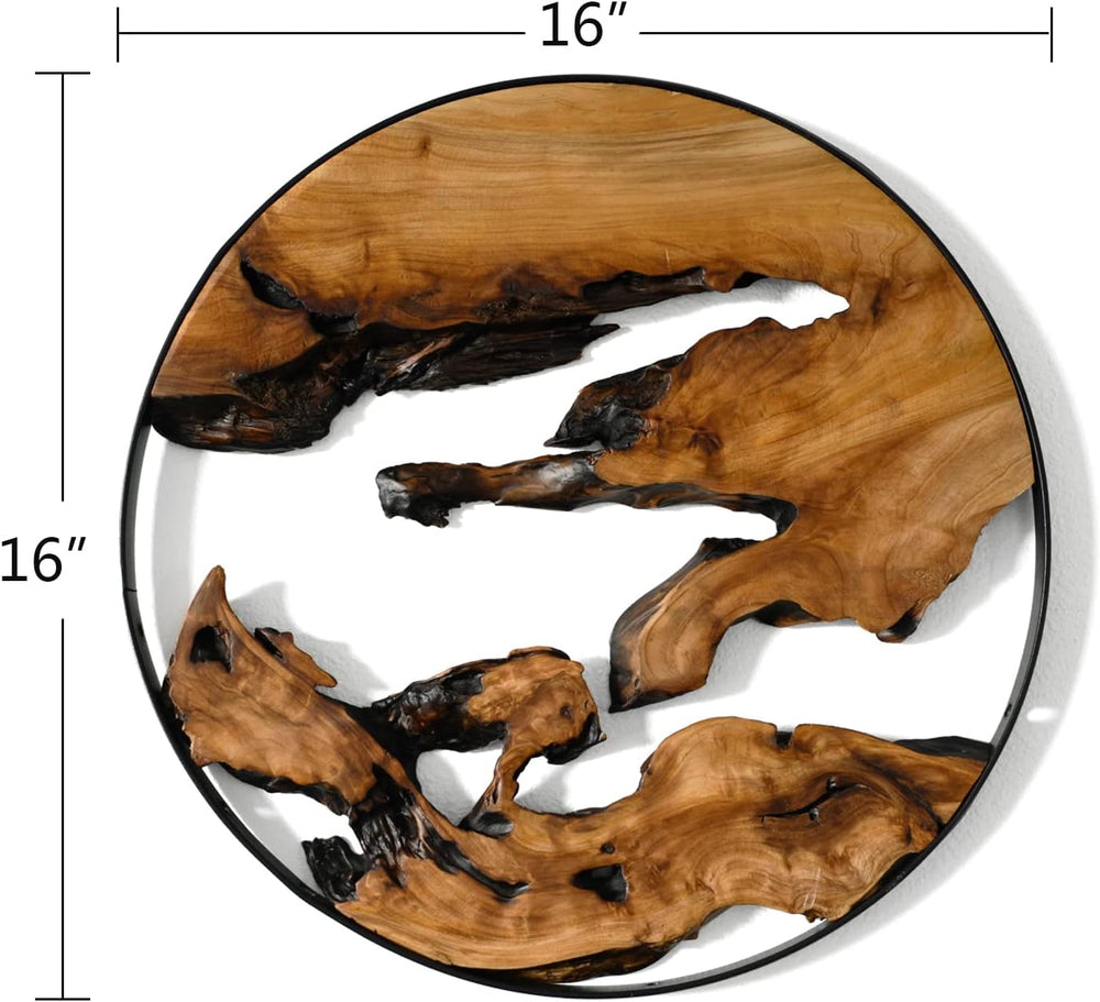 Cedar Wood Wall Decor, 16" x 16" Natural Live Edge Wall Art, Handcr...