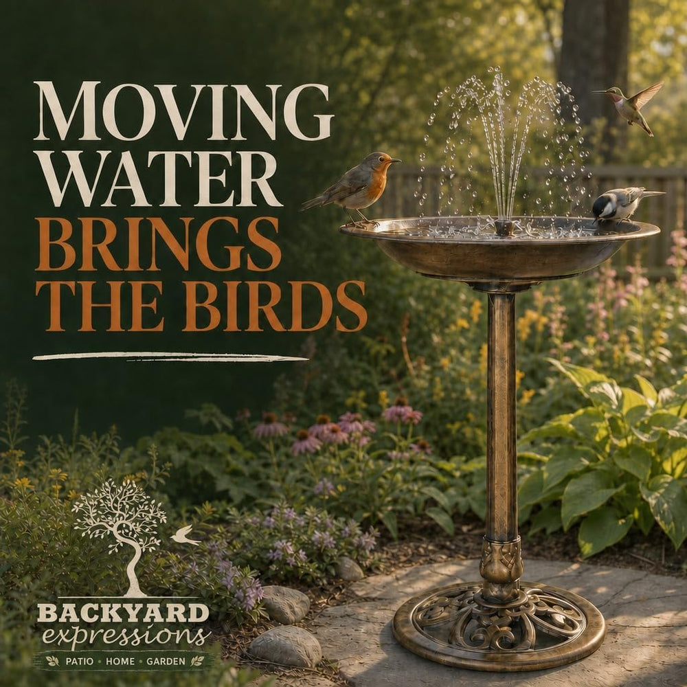 Backyard Expressions Bronze Bird Bath for Outside, Solar Bird Bath Fountain