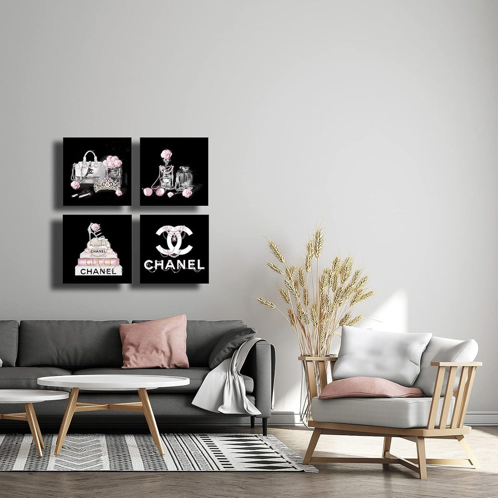 Meetdeceny Black And White Wall Art/Pink Book Pictures Room Decor for Teen Gi...