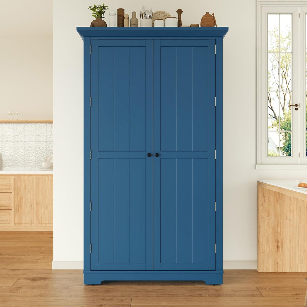 Merax 72" Tall Shaker Style Kitchen Pantry with 3 Drawers, Adjustable Sh...
