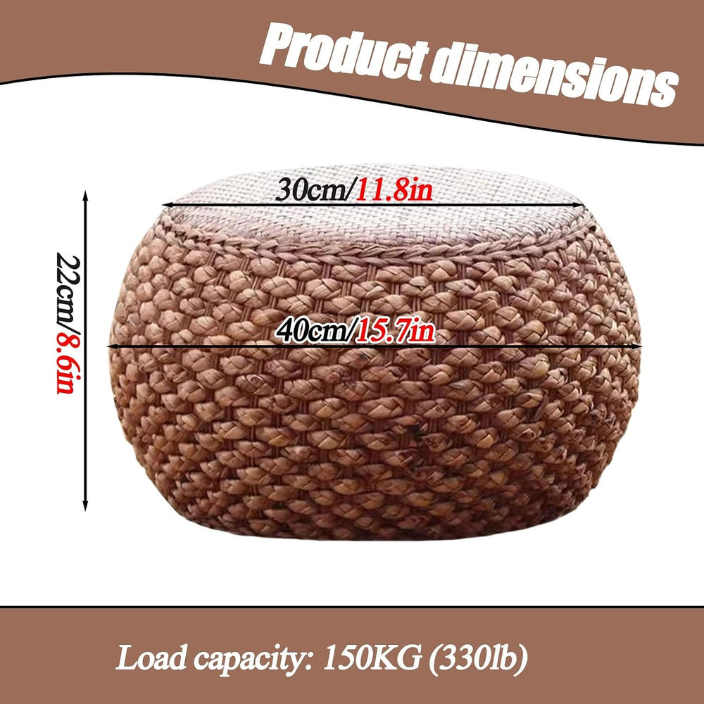 Small Round Ottoman Footrest Stool with Cushion Boho Decorative Accent Seat f...