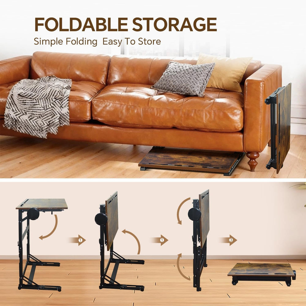 YIBOLIN'S Couch Table Tray - Foldable TV Dinner Tray Table with No Assemb...