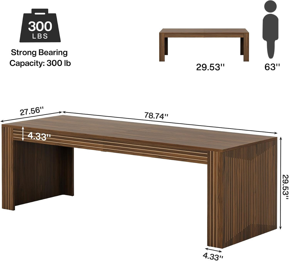Tribesigns 79" Long Desk, Two Person Desk for Home Office, Dark Brown