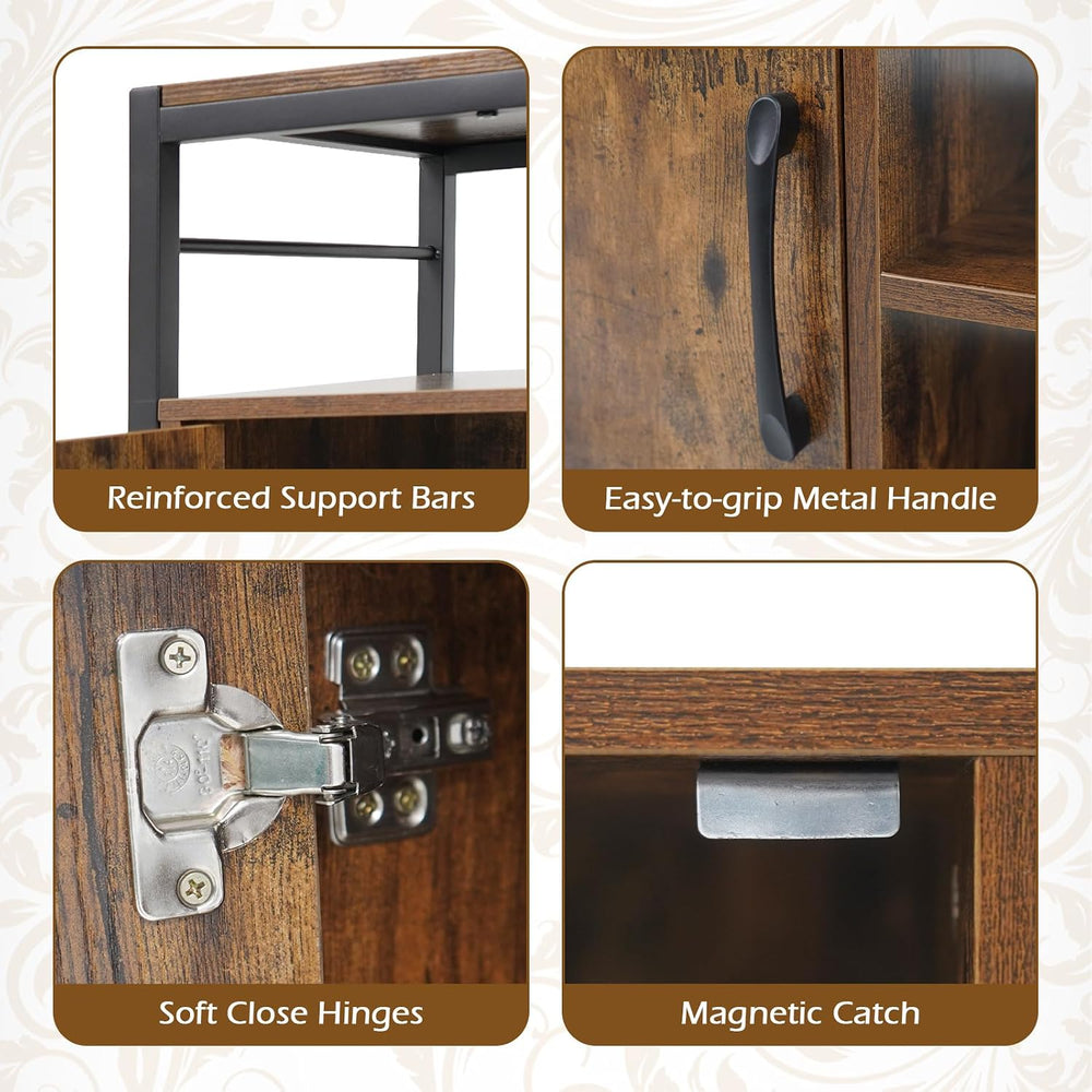 Tangkula Industrial TV Stand for TVs up to 65”, Entertainment Center with 2 S...