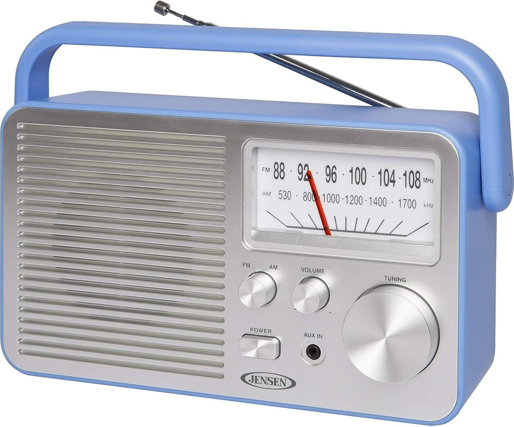 JENSEN MR-750-BL MR-750 Portable AM/FM Radio (Blue)