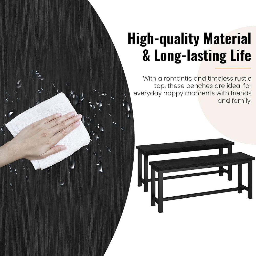 DKLGG Dining Benches, 39 Inch Kitchen Bench, Pair of 2 for Living Room, Bedro...