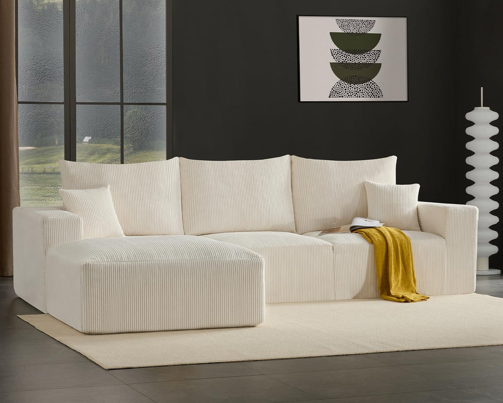 Gericco 113" Modular Sectional Couch, Cloud Sofa with Deep Seats, Uphols...