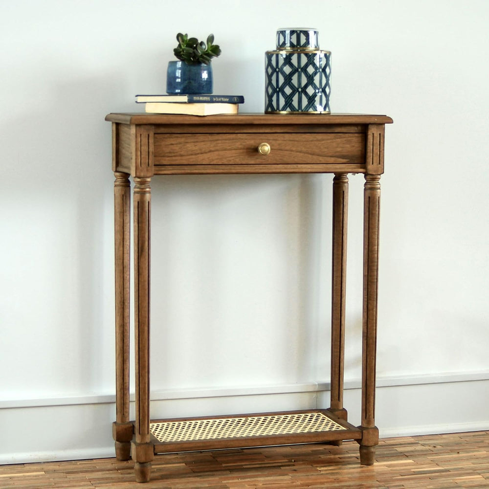 East at Main Lenora Console Table – 23.75” Narrow Entryway Table with Storage...