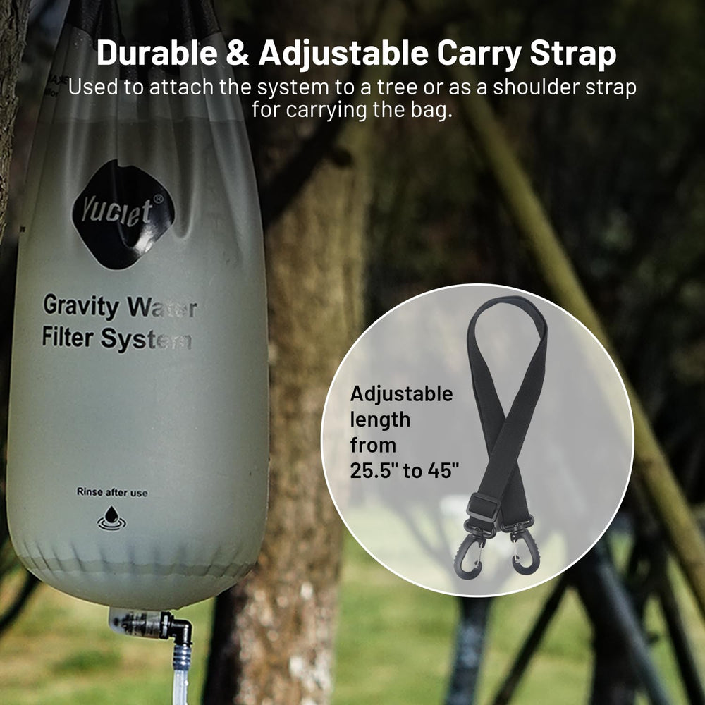 Yuclet Gravity Water Filter System w/ 2-Gal Bag & 0.1-Micron Filter Straw