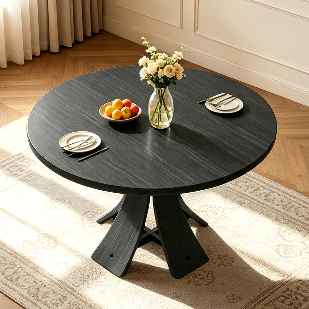 43.3" Round Dining Table for 4-6 People, Farmhouse Kitchen Table for 4-6...