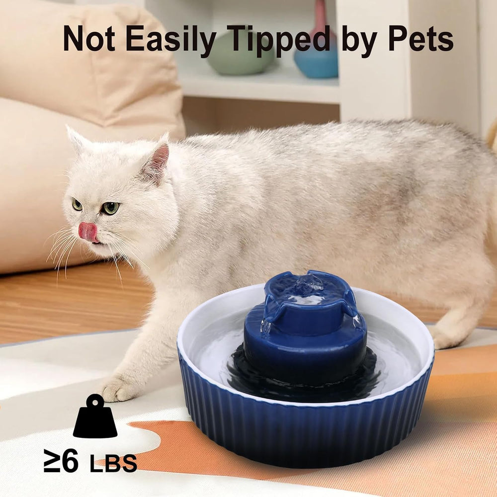 Lawfery Ceramic Cat Water Fountain, 2.1L/71oz Cupcake Pet Fountain
