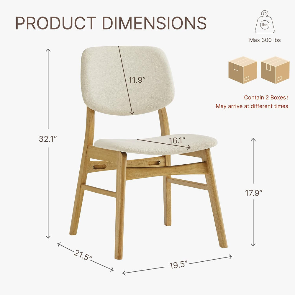 KISLOT Wooden Dining Chairs Set of 4, Upholstered Kitchen Chairs, Original | ...