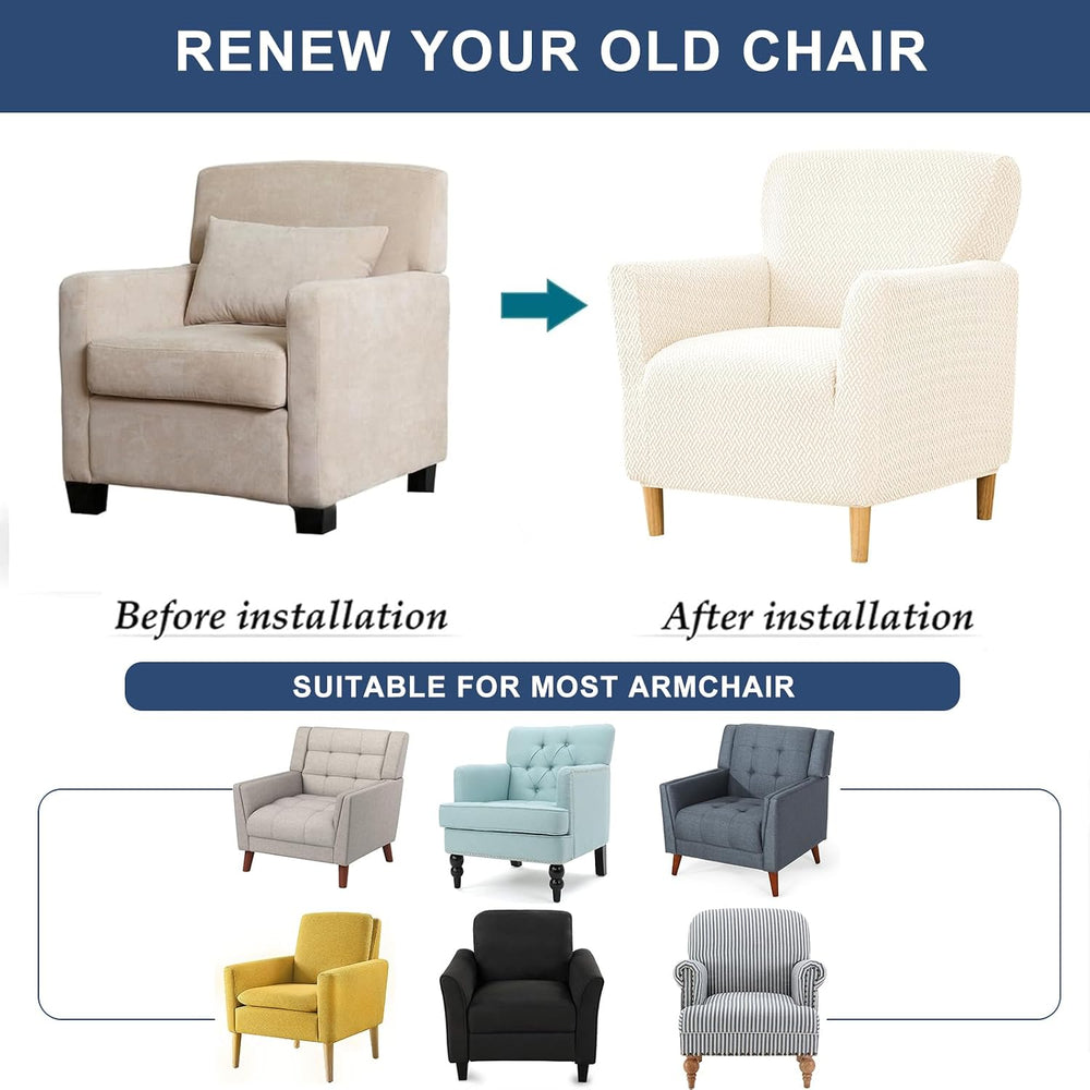 HAOYONG Banquet Armchair Slipcover Stretch Velvet Chair Covers 1-Piece Armcha...