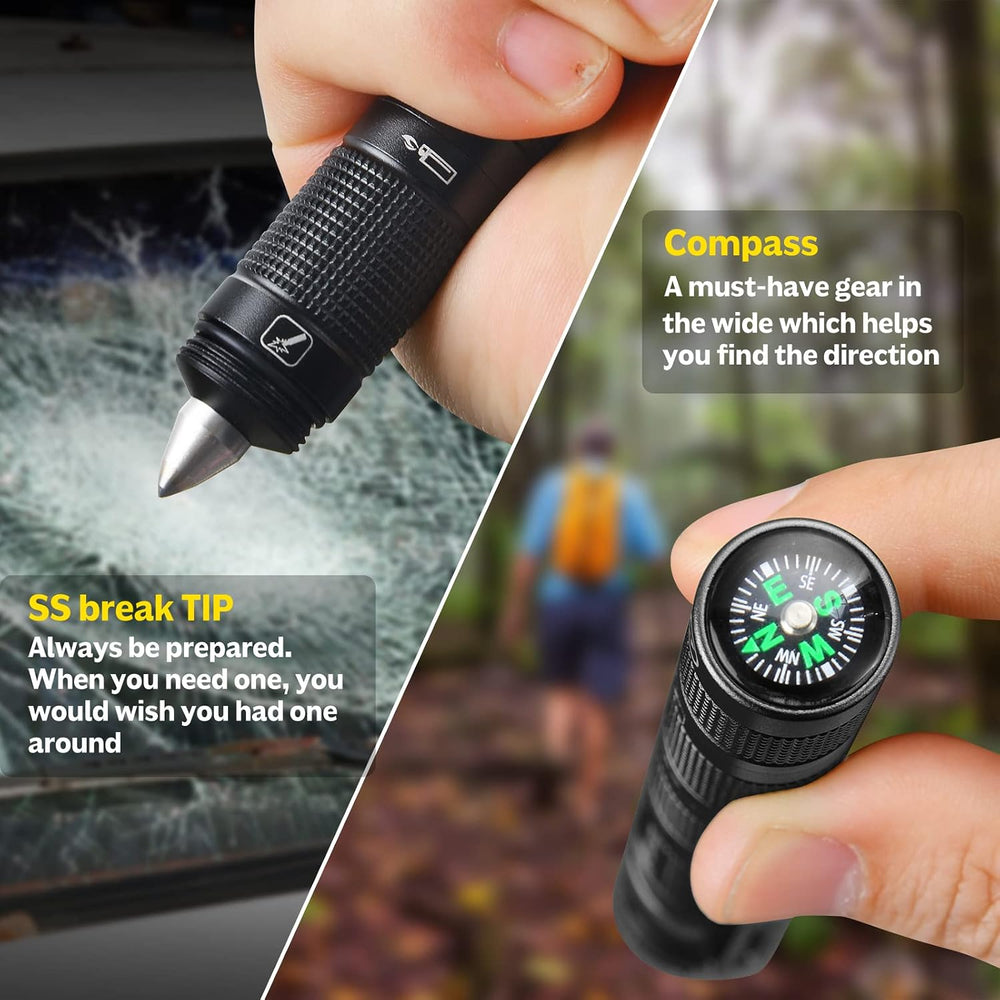 EDC Multitool 5-In-1 Tactical Survival Gear with Flashlight, Lighter(No Fuel)...