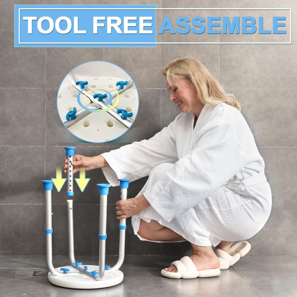 Adjustable Shower Chair for Inside Shower, HSA/FSA Eligible Round Shower Stoo...