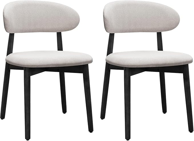 Farmhouse Dining Chairs Set of 2, Mid Century Modern Wooden Dining Room Chair...