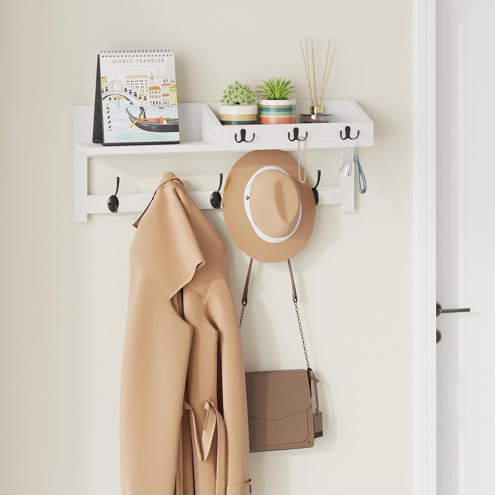 AMBIRD Wall Hooks with Shelf, 26.57 Inch Entryway Wood Coat Hooks for Wall, C...
