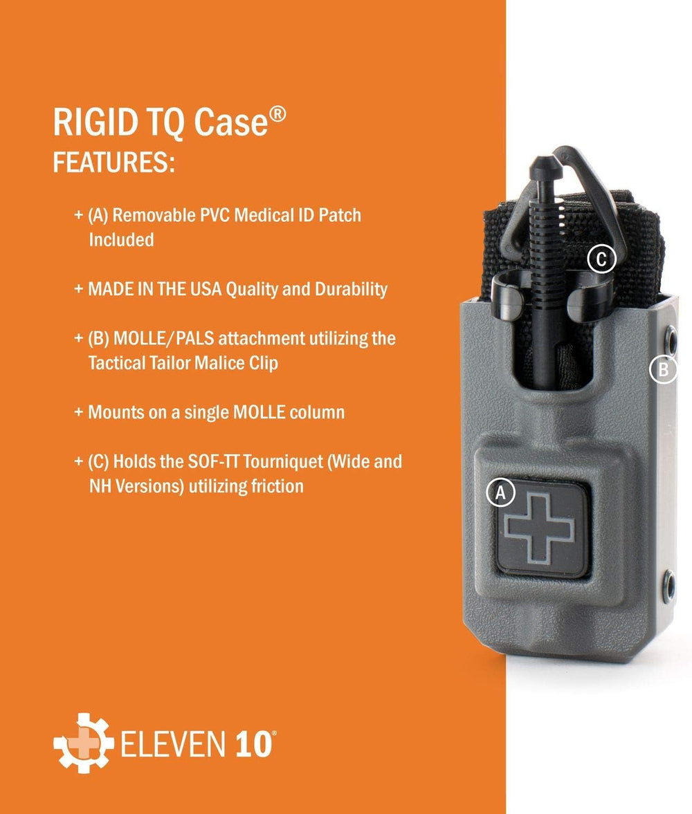 Eleven 10 Rigid TQ Case for SOF-TT Tourniquet, Black, MOLLE Attachment