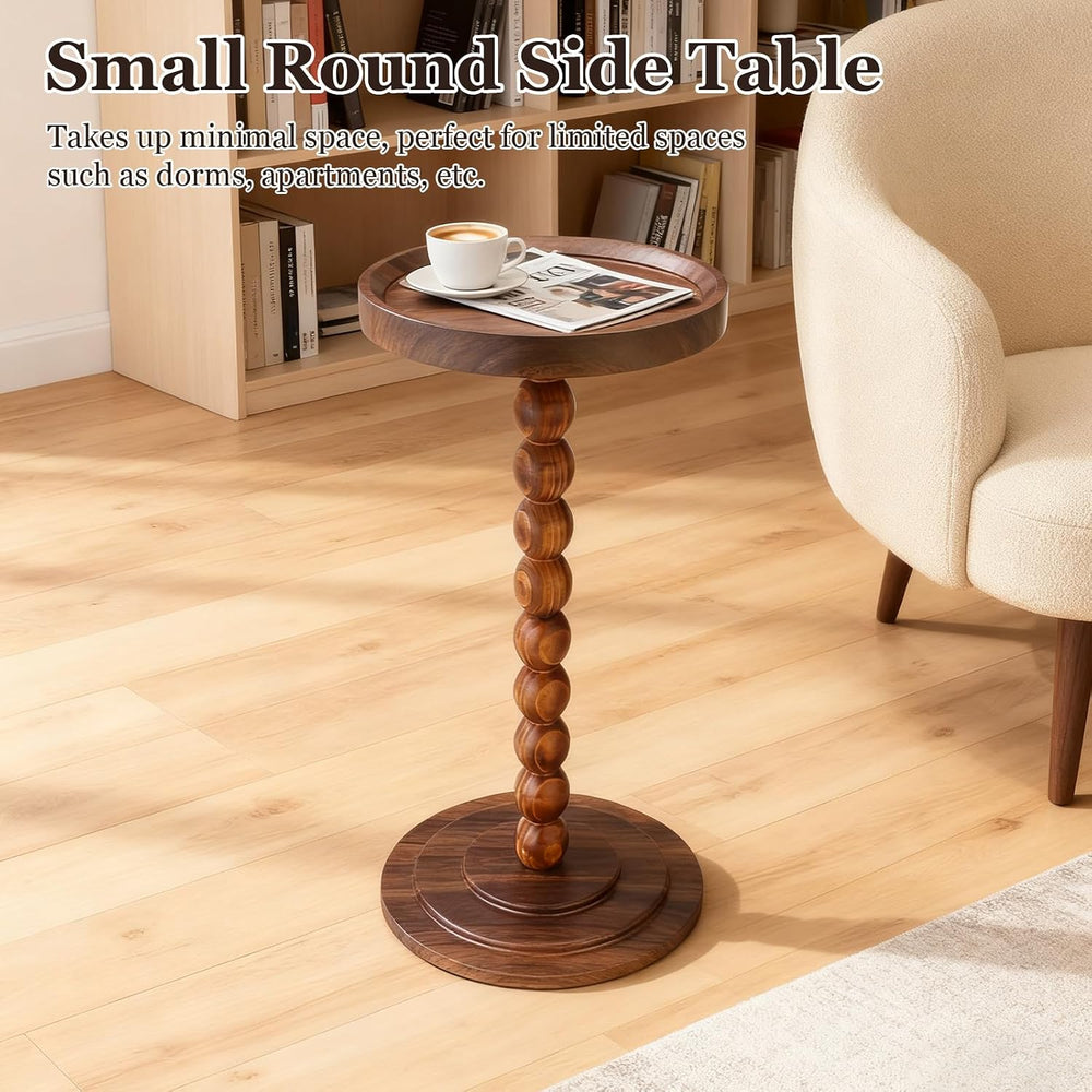 Small Round Side Table, C Table End Tables for Sofa, Sofa Round Tables for Li...