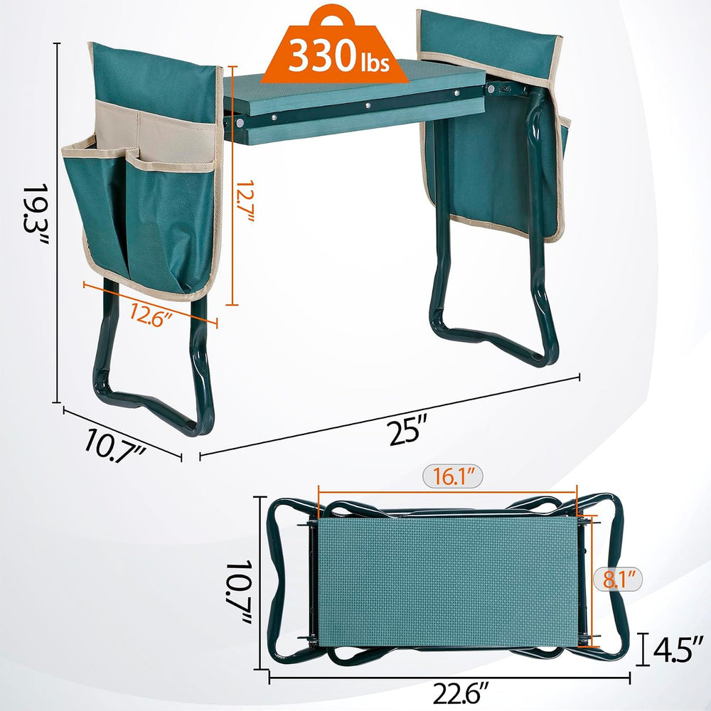 HomGarden Upgraded Folding Garden Kneeler Seat Bench Stool w/Thicken & Wi...