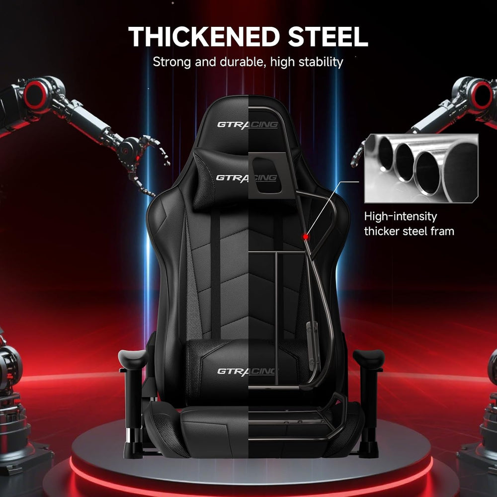 GTRACING Gaming Chair with Reclining Backrest, Adjustable Height and Swivel B...