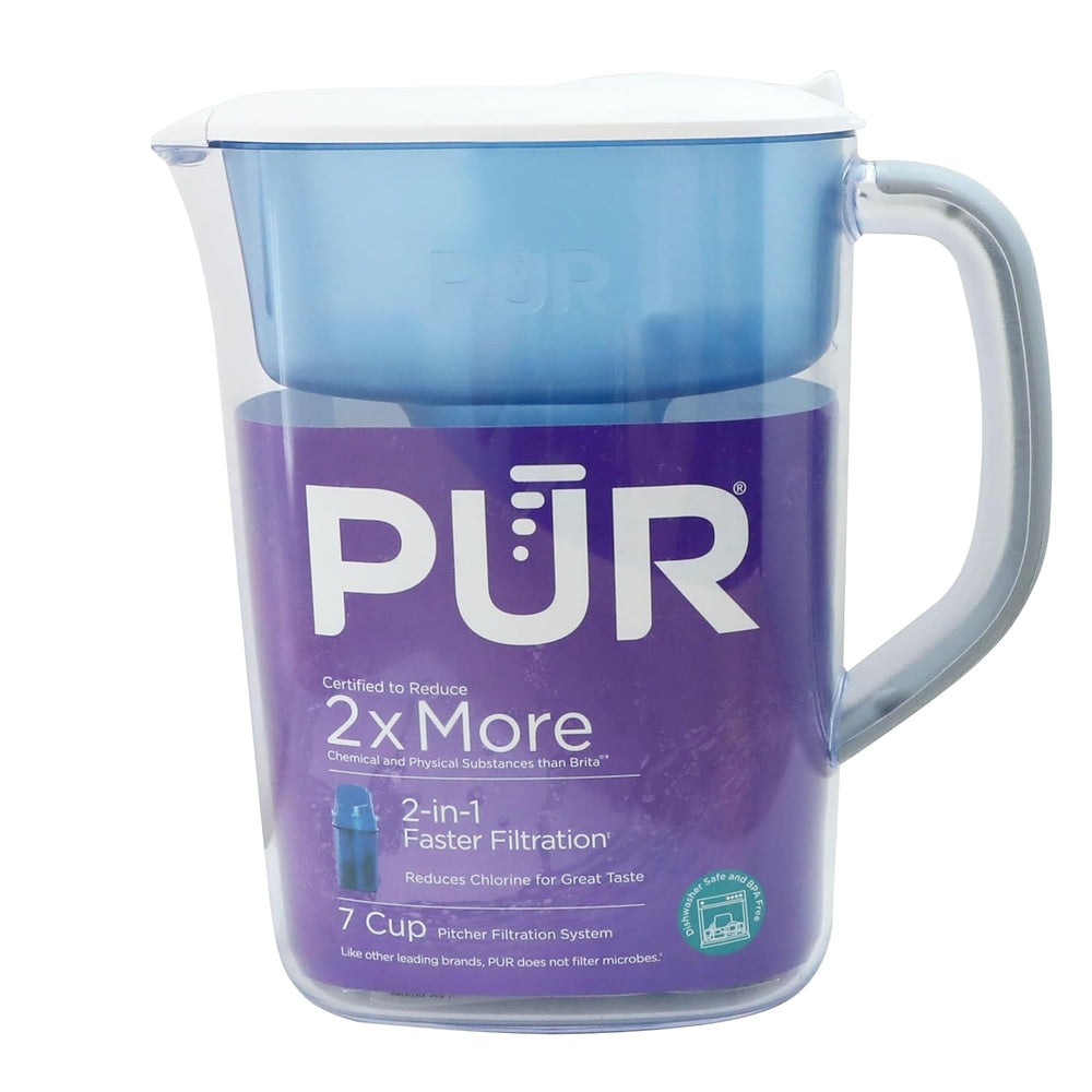 PUR 7-Cup Pitcher Water Filter with 1 Genuine PUR Filter- Small Capacity, 2-i...