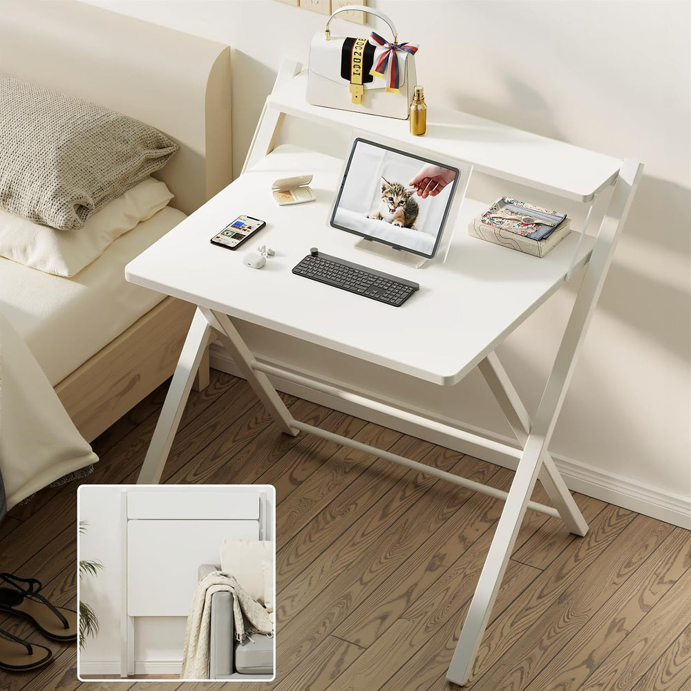 GreenForest Folding Desk No Assembly, Sturdy Computer Desk for Small Spaces