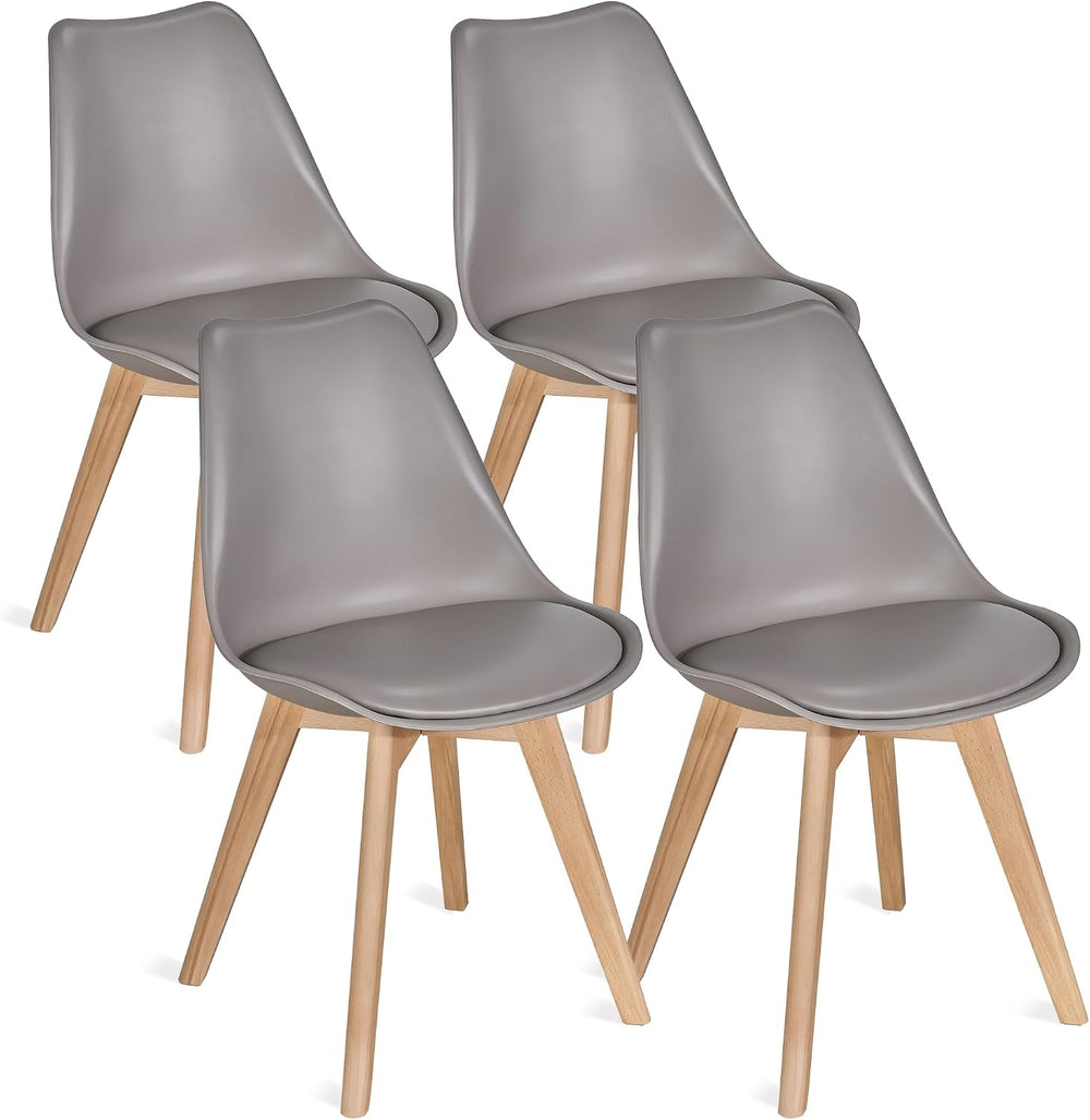 VECELO Dining Chairs Set of 4, Mid-Century Modern Kitchen & Dining Room C...