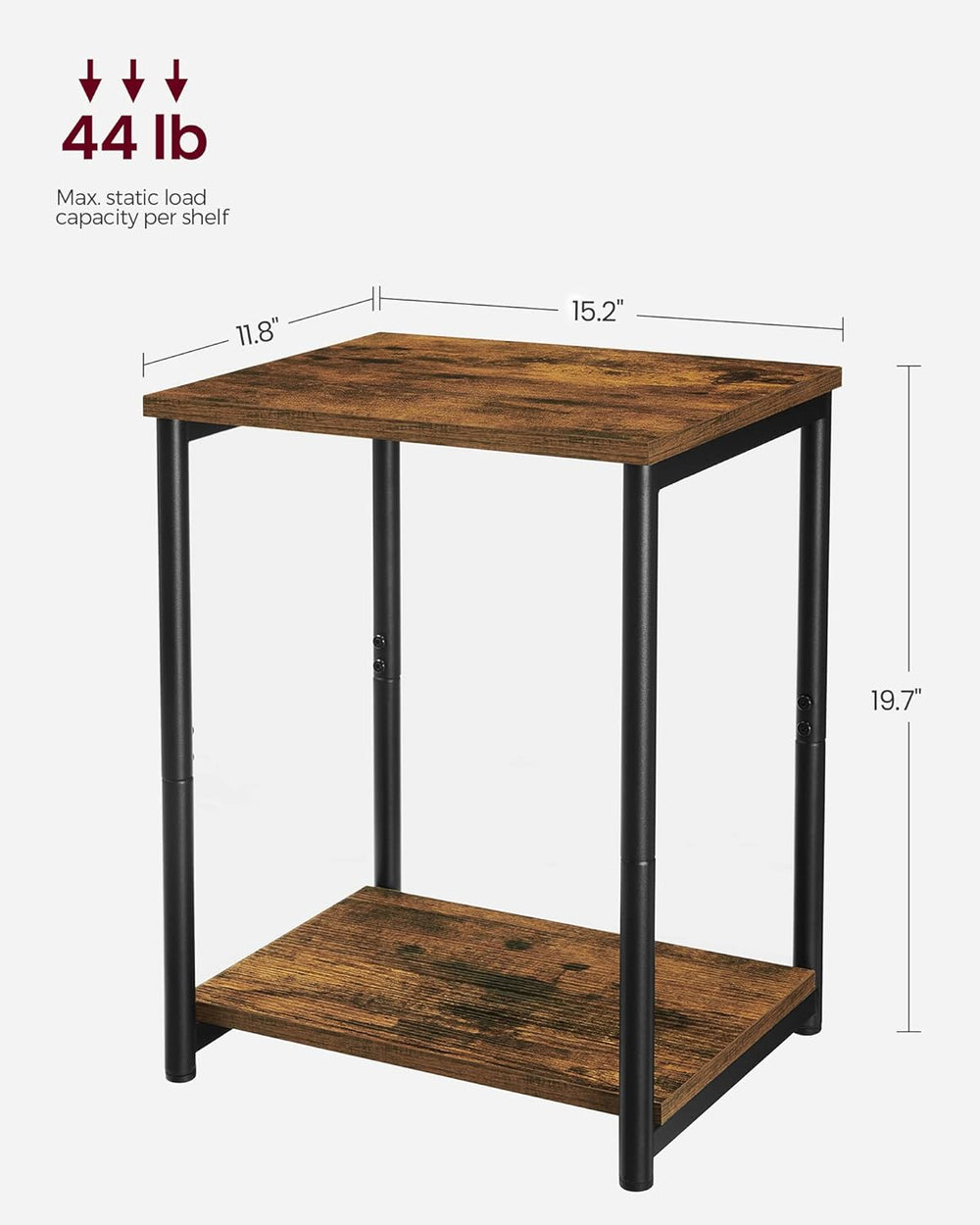 VASAGLE Side Tables Set of 2, Small End Table, Nightstand for Living Room, Be...
