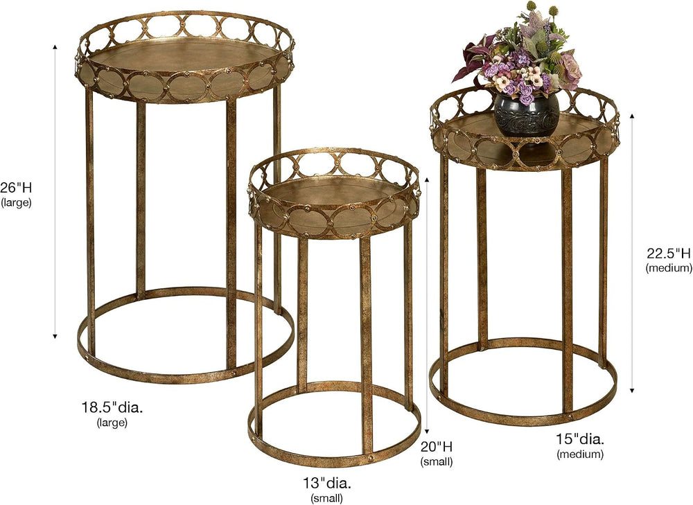 Regal Lux Nesting Tables Dark Gold Set of Three