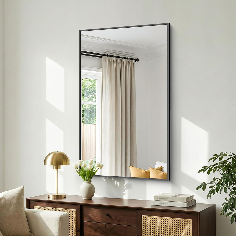 48" x 30" Bathroom Mirror for Wall, Metal Framed Rectangular Vanity...