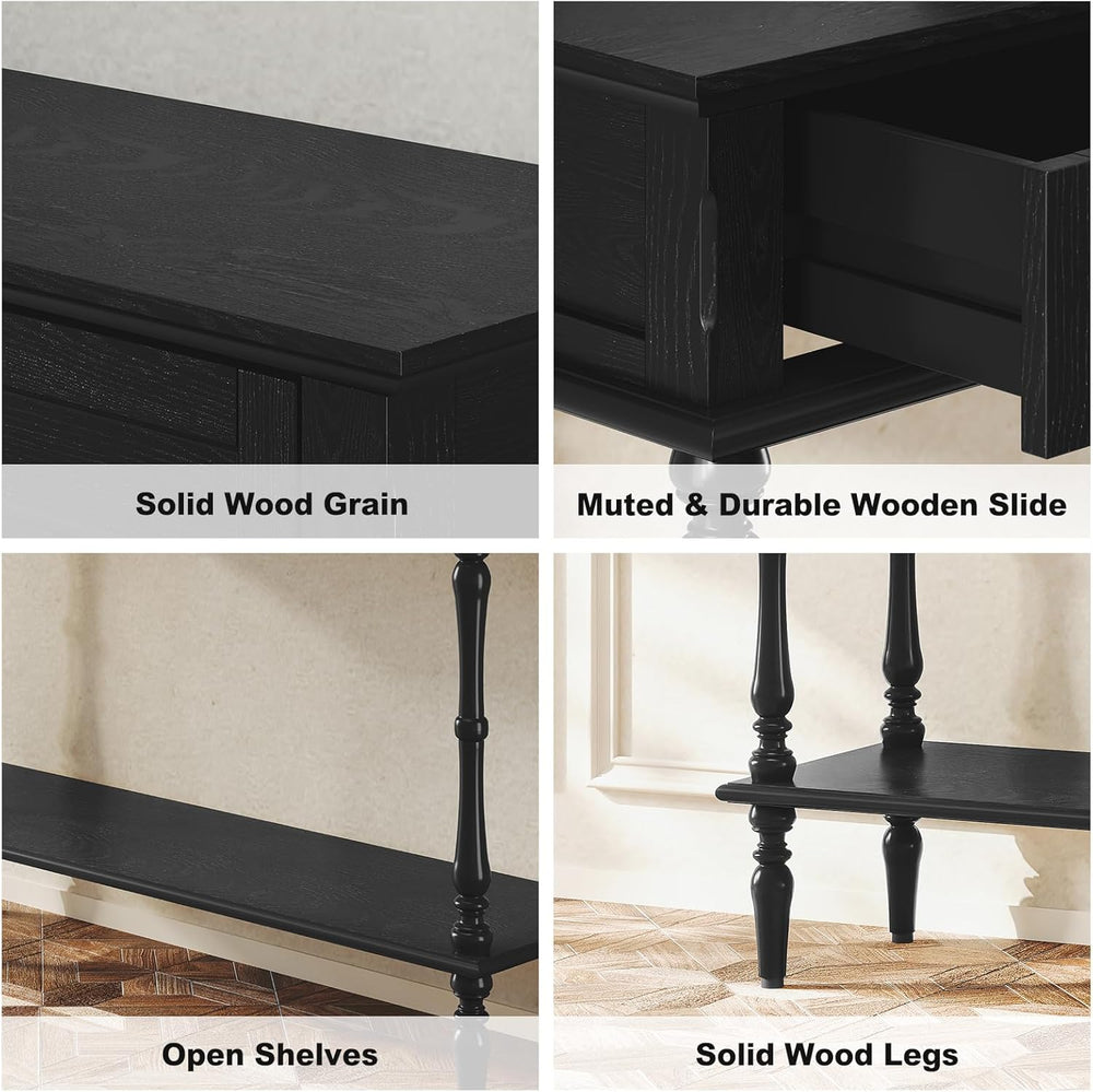 ARTPOWER Console Table for Entryway with 2 Drawers, 10 mins Assembly, Black |...