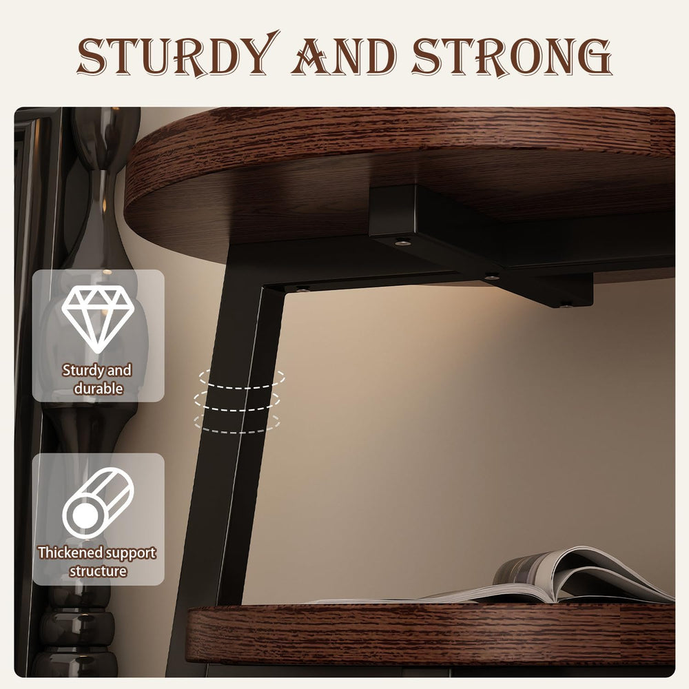 YUNMUARY-Walnut Wood Side Table,Modern Round Bed Tables Bedroom,Circle End Ta...