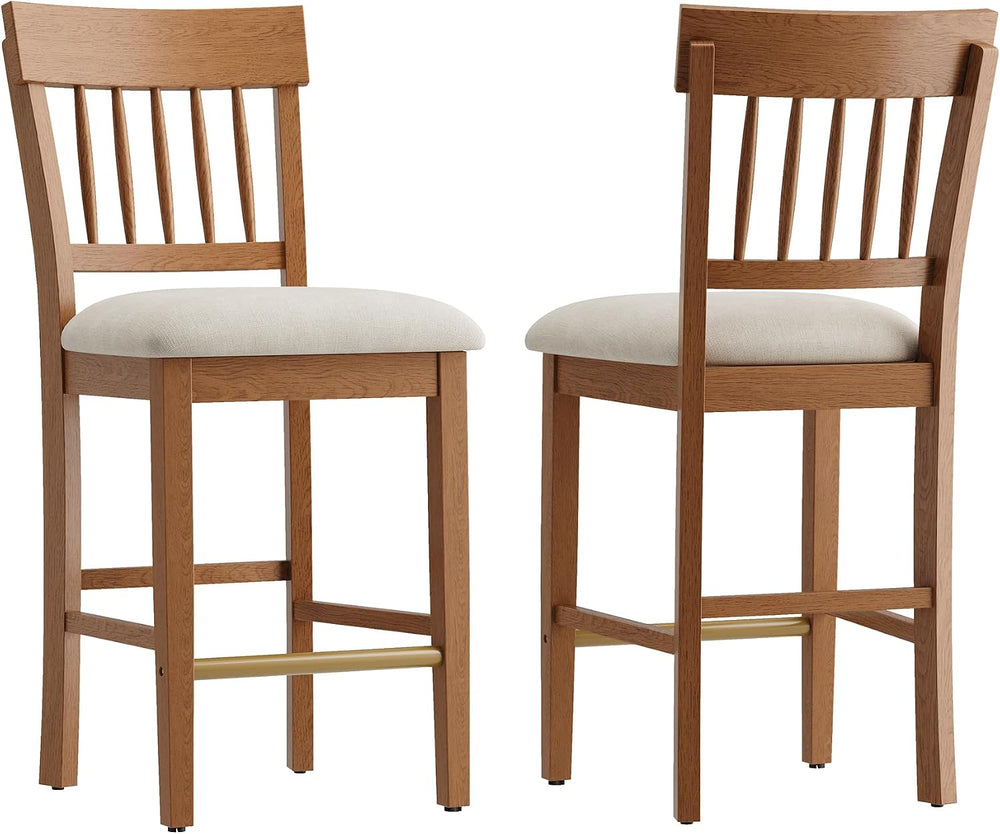 Wooden Bar Stools Set of 2, Counter Height Bar Stools, Modern Bar Stools, 25 ...