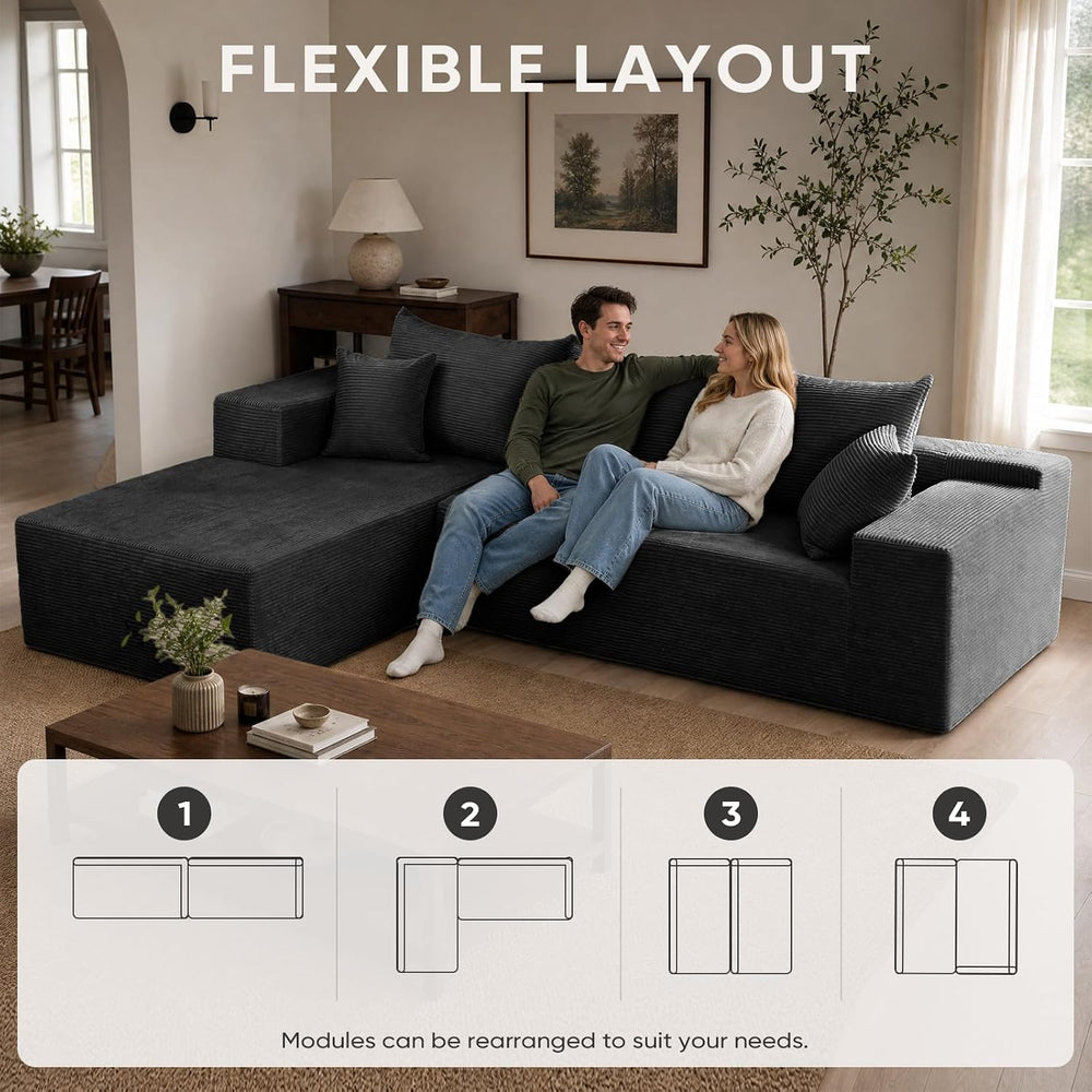 Couch, 102.4" Sectional Couches for Living Room with L Shape Sofa | Clou...