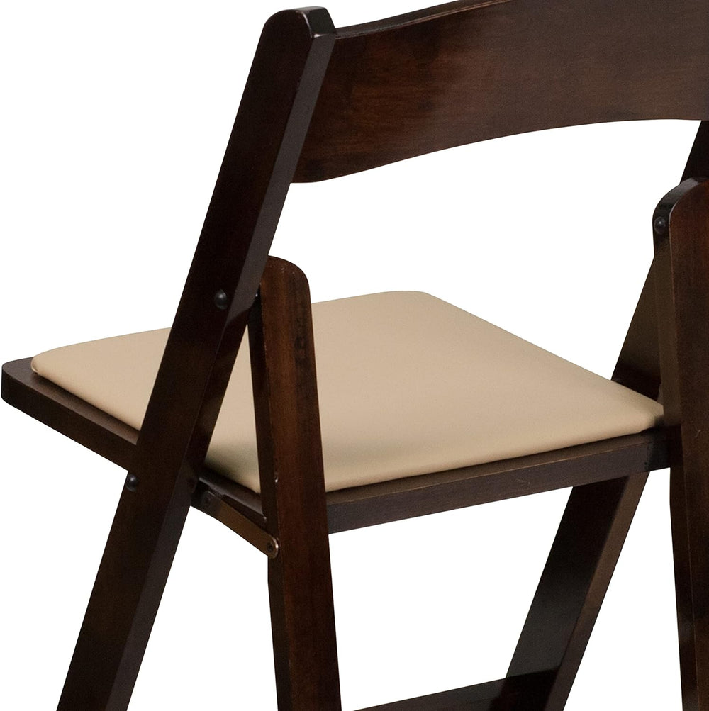 Flash Furniture Hercules Wood Folding Chair with Vinyl Padded Seat, 2-Pack