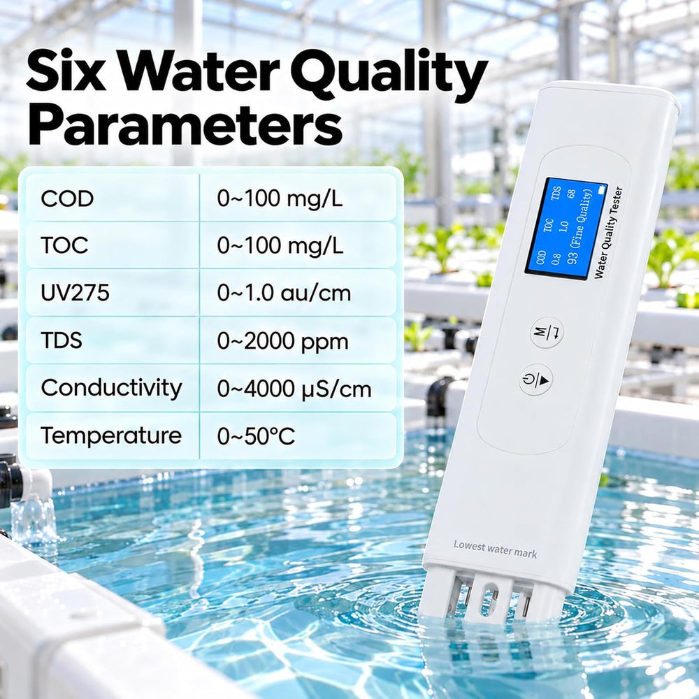 Water Quality Tester for Drinking Water, Portable 6-in-1 TDS Meter TOC, COD, ...