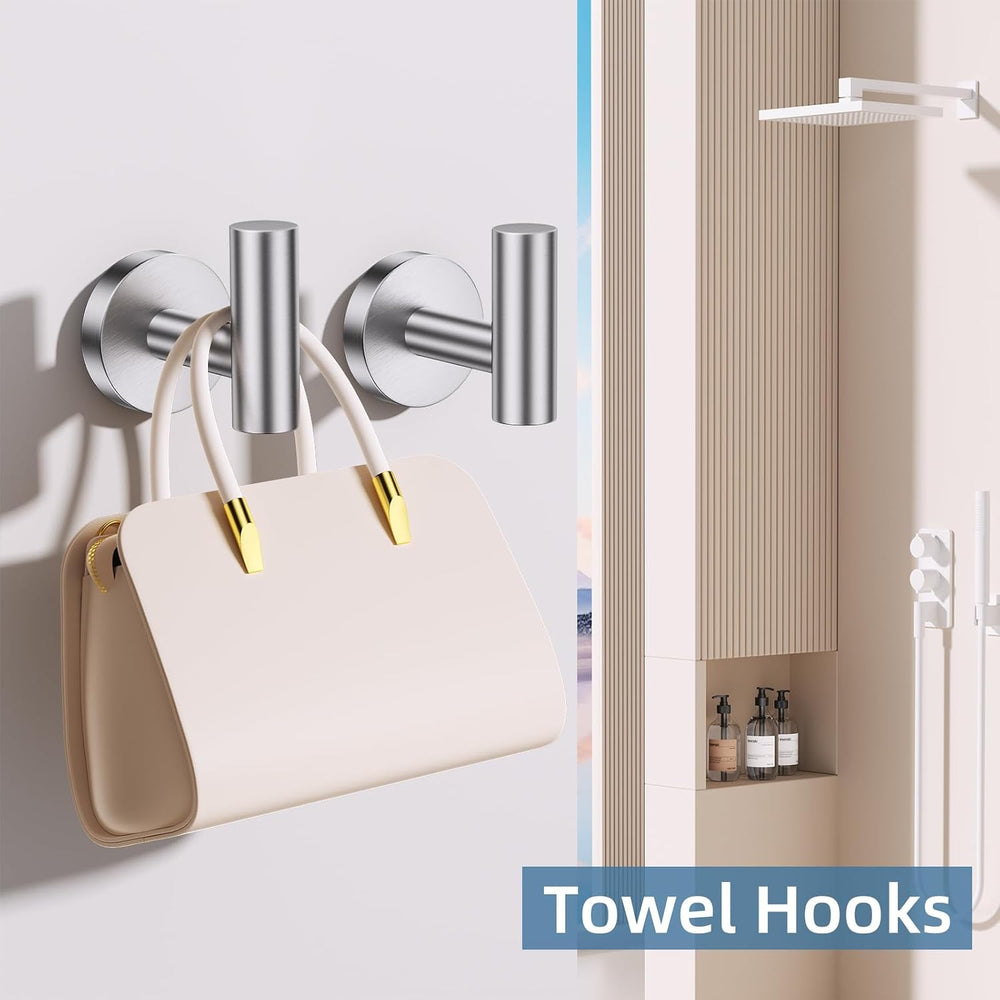 Brushed Nickel Towel Bar Bathroom Hardware Accessories Set, 10 Pieces Upgrade...