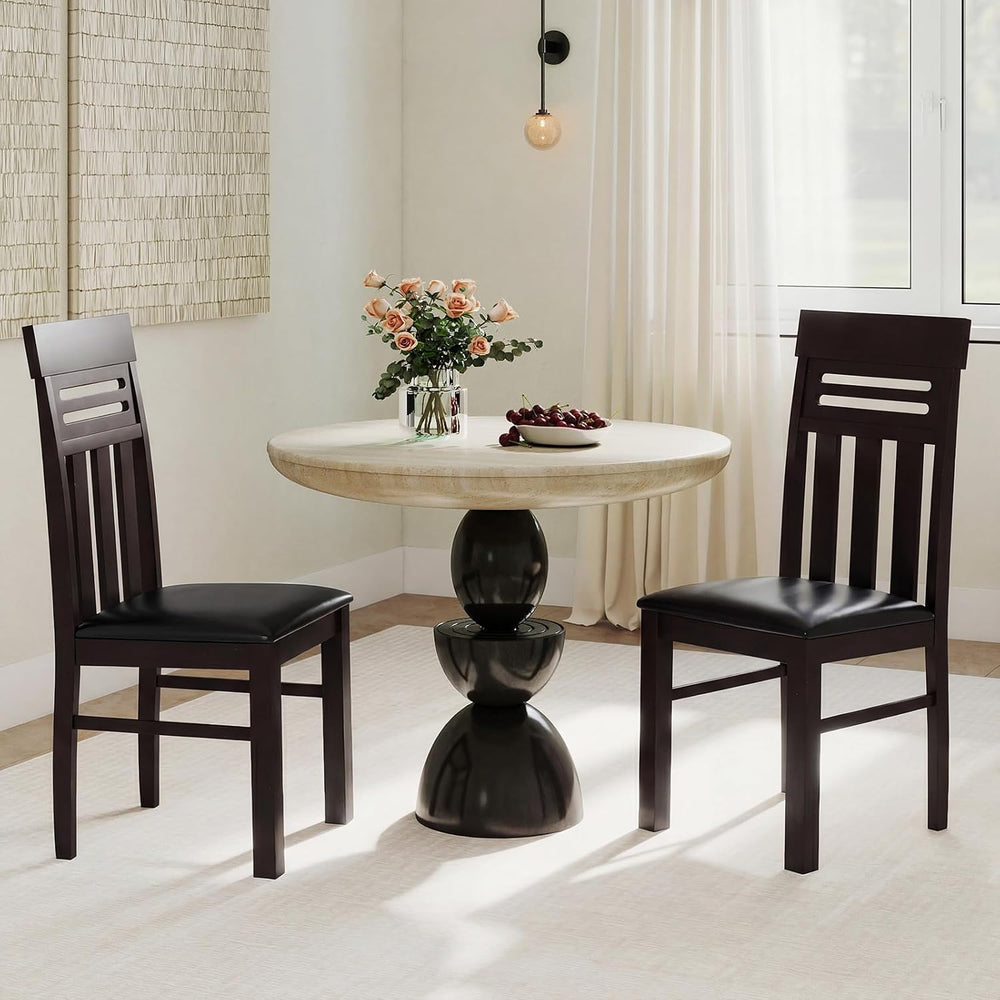 Giantex Wooden Dining Chairs Set of 4, High Back Dining Room Chairs with Padd...