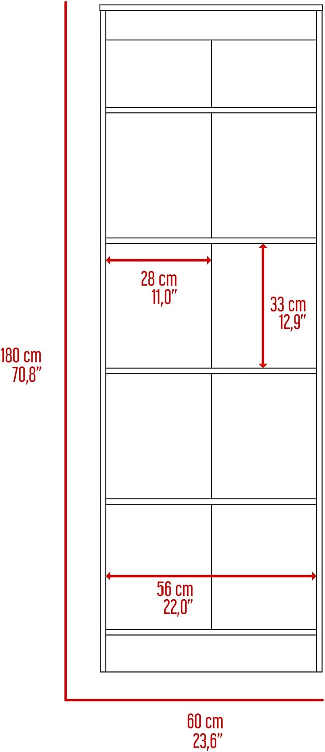 Multistorage Kitchen Pantry 70,8 inches H with Five Interior Shelves, Light G...
