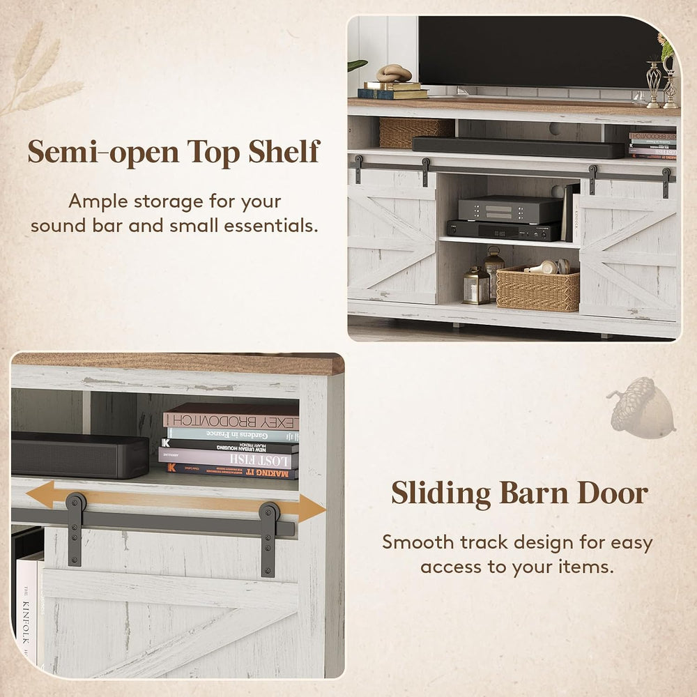 Lifewit Farmhouse TV Stand for up to 65" TV, Entertainment Center with A...