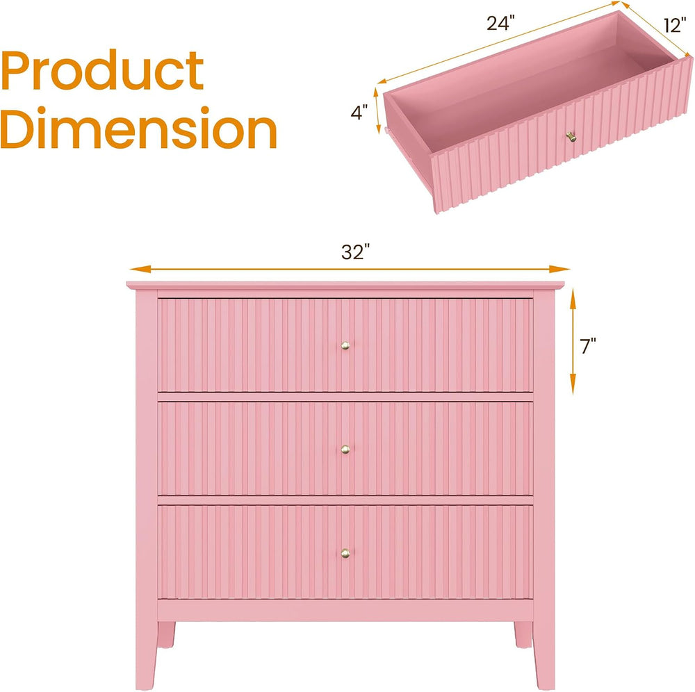 RoyalCraft 32" Large Nightstand Set of 2, Fluted Painted Bedside Table w...