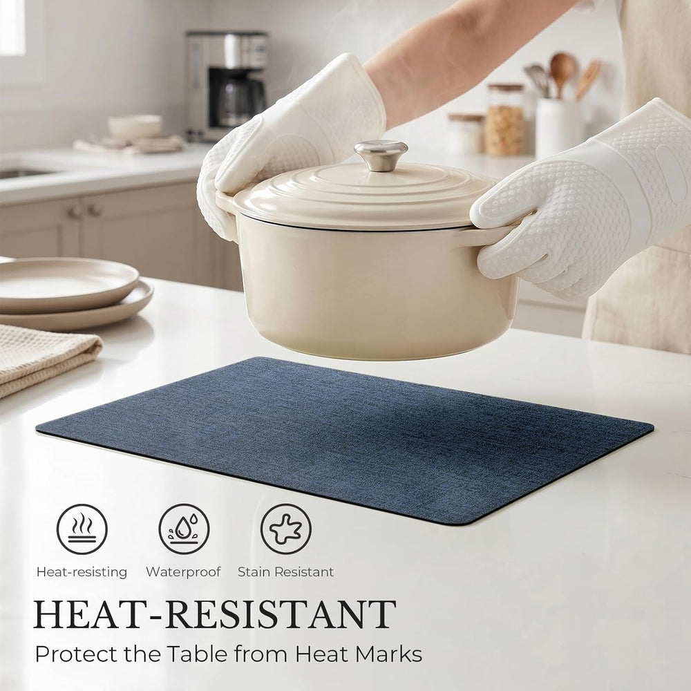 Romanstile Vinyl Placemats Set of 6, Dual-Color Faux Leather Place Mats
