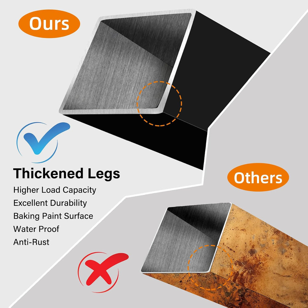 TC-HOMENY 34 inches Bar Table Legs Set of 2 Furniture Legs Bench Metal Legs I...