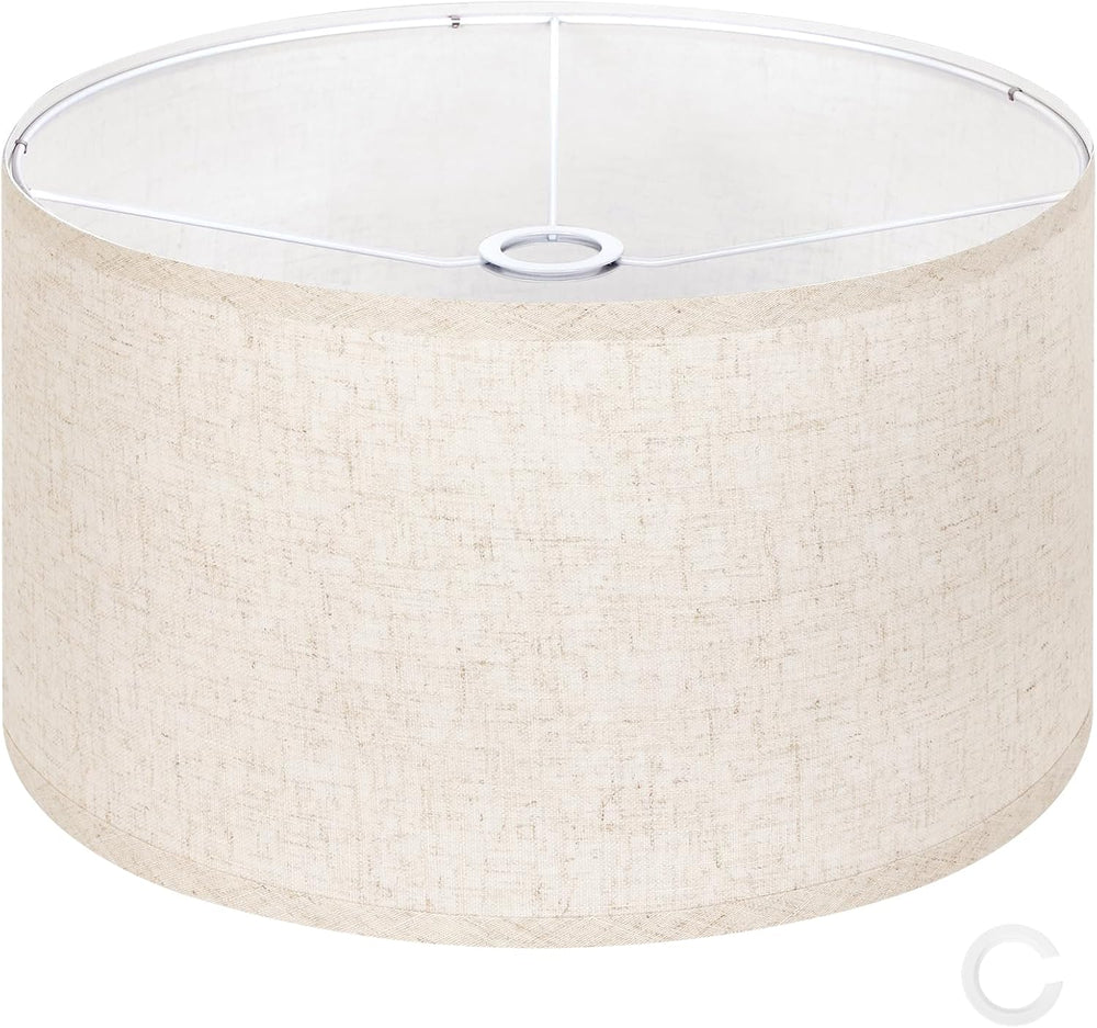 OUTON Beige Large Drum Lamp Shades for Floor Lamps, 16" Top x16" Bo...