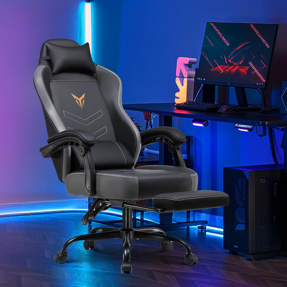 GTPLAYER Gaming Chair with Footrest, Ergonomic Office Chair 300lbs Capacity, ...